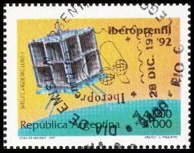 Estampilla conmemorativa de LUSAT, Correo Argentino 1992