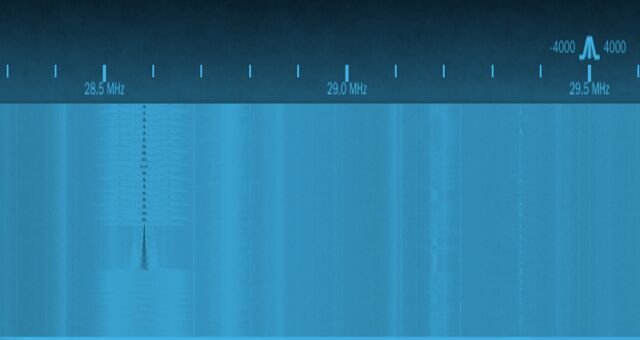 Cascada de espectro del receptor SDR de AMSAT Argentina
